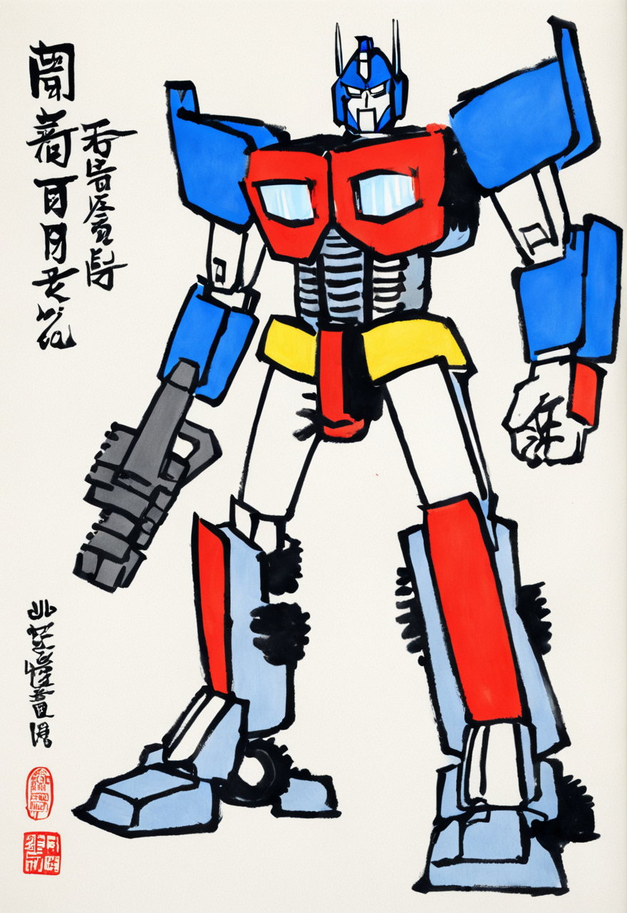 Optimus Prime, Transformers, by Feng Zikai <lora:fengzikai_v1.0_XL:1>