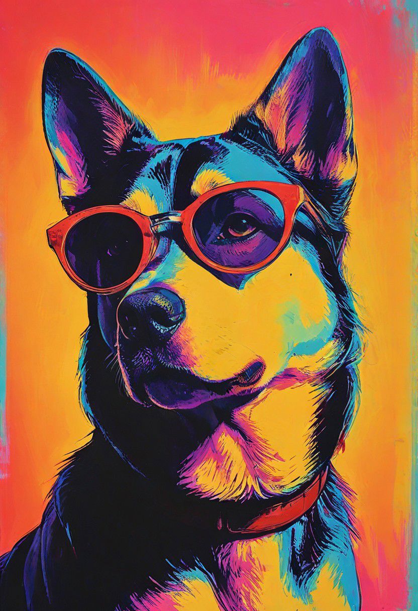 impactful color paint of, a Siberian Husky
Dog breed, wearing dark sunglasses, highly detailed, vibrant colors , 8k, sharp, professional, clear, high contrast, high saturated, , vivid deep blacks, crystal clear