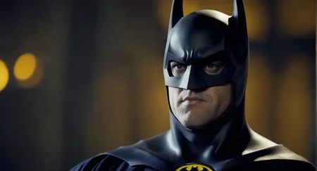 cinematic film still of Cinematic Film stock footage in (arri alexa style) Kodak film print, <lora:batman 1989:1> batman 1989 a man in a batman costume poses for a picture, shallow depth of field, vignette, highly detailed, high budget, bokeh, cinemascope, moody, epic, gorgeous, film grain, grainy