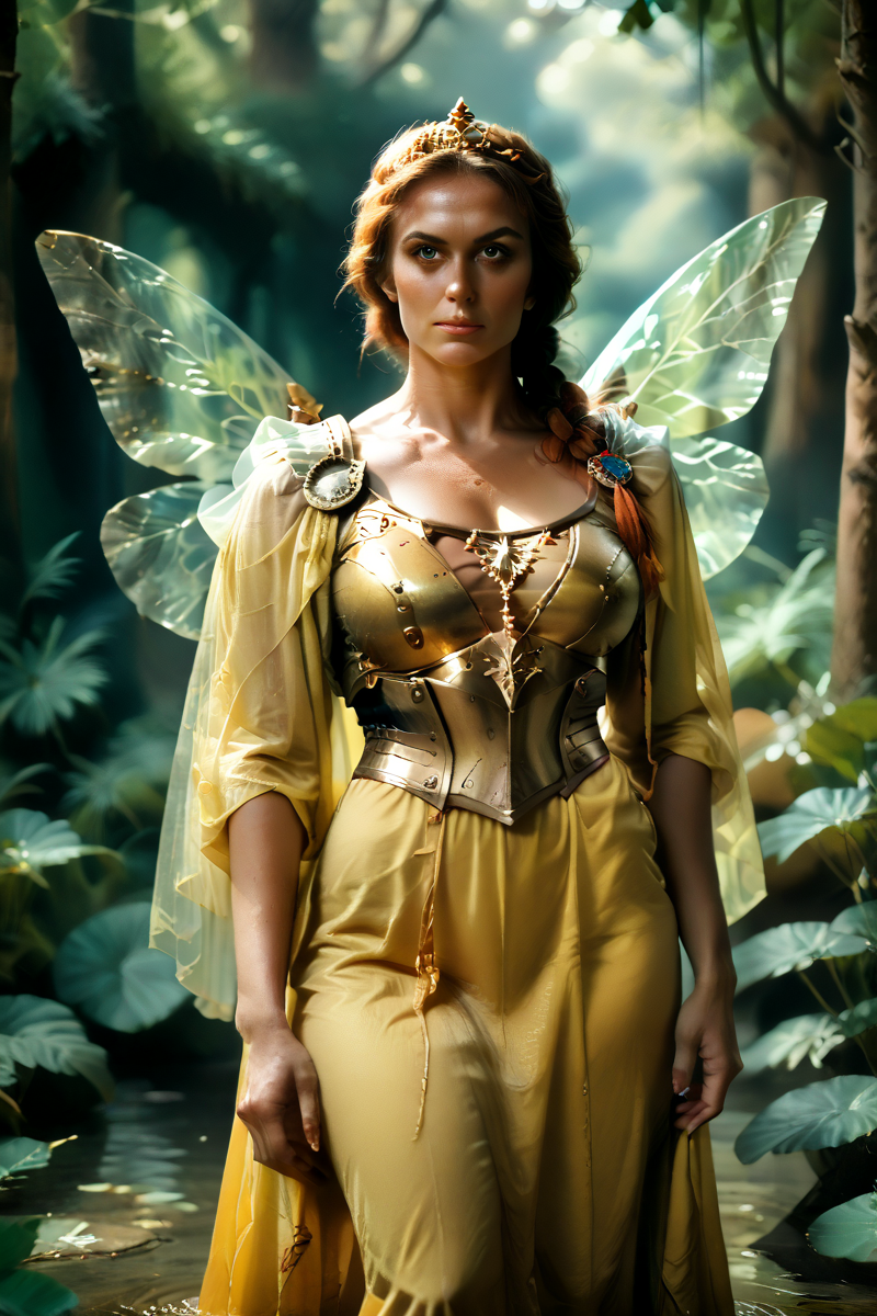 dredd_aasimar, (pin up art of a woman with large massive spread chitin insect wings, wings on hips, stone skin:1.4), 1girl, solo, desert forest mushrooms, best quality, eye level view, eye focus, rating_questionable, score_9, score_8_up, score_8, score_9, score_8_up, score_7_up, score_6_up, embedding:zPDXL3, (beautiful winged milf wearing __color__ woven torso armor, metal shoulder pads:1.2), tiara, athletic, wide hips, massive tits, (colored skin, Mexican face, brass skin:1.2), messy gold hair, holding talisman:1.2), sexy expression, detailed __color__ eyes, w1ngs