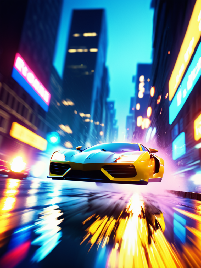 (high-speed chase cinematic:1.4), (dutch angle:2.9), (retrofuturistic hovering cars:1.4), concept car, no wheels, (cyberpunk streets:1.2), (night time:1.4), splashing water, raining , depth of field, motion blur, terrified driver, <lora:Hovering_Car_SDXL_v1:1> hovering_car, (hyper realistic:1.3), hyper detailed, masterpiece 8K
