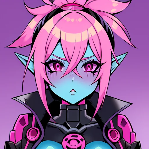 portrait of bubblegum cyberpunk (gobgirlz) is a bitch, she will break your legs and take your bitcoin, masterpiece, highly detailed, intricate, idolmaster shiny colors,