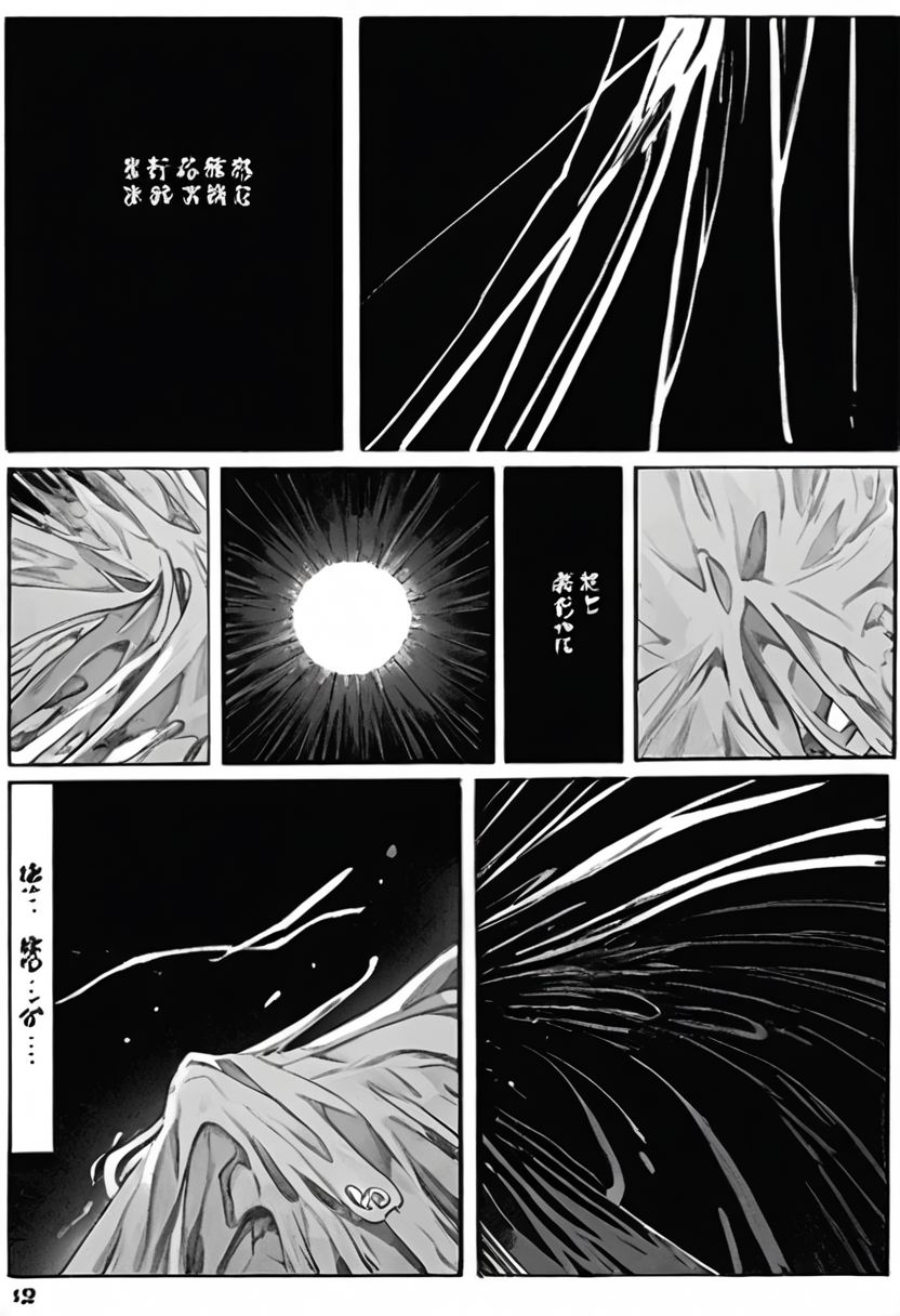 comic panels, black background