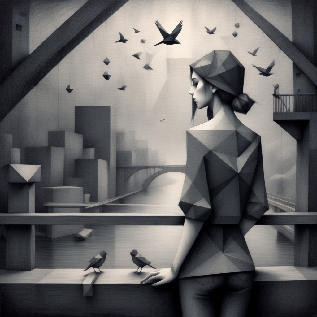 gformix geometric sketch girl on the bridge birds, dark atmosphere
 <lora:gformix:0.8>