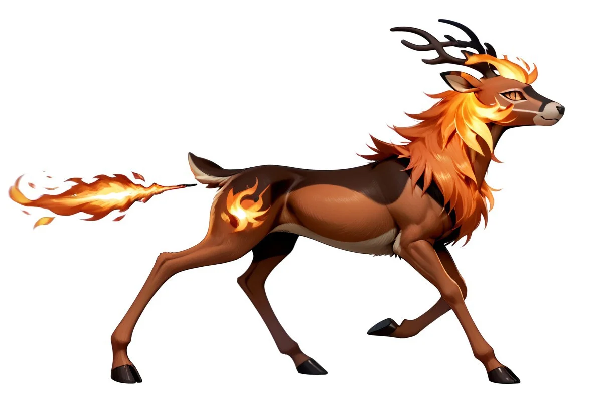 score_9, score_8_up, score_7_up, score_6_up,
photo, score_9, score_8_up, score_7_up, score_6_up, source_furry, dof, full-length portrait, solo, white background, <lora:POKEMON_SAWSBUCK_V2:1> sawsbuck_autumn, feral, deer, <lora:pokemon_r1:0.2> pks, pokemon, <lora:KenSugimoriPony:0.6> ken sugimori, magic castor, fire magic, fire elemental,