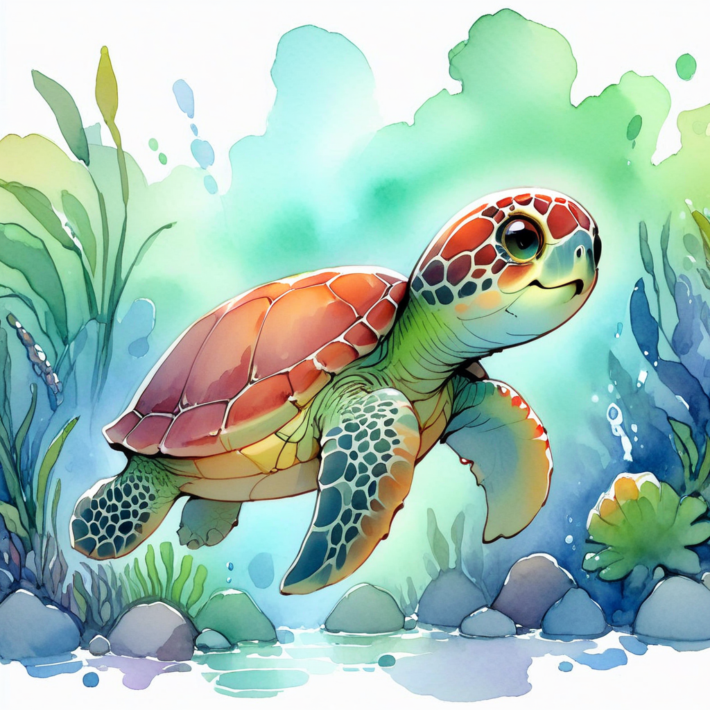 SoftWaterColors, a turtle
