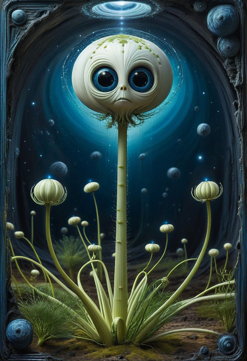 ((masterpiece)), ((best quality)), 8k, high detailed, ultra-detailed, fennel, surrealism, mixed media, monochrome, blue, retro UFO <lora:XSfenlie:1>