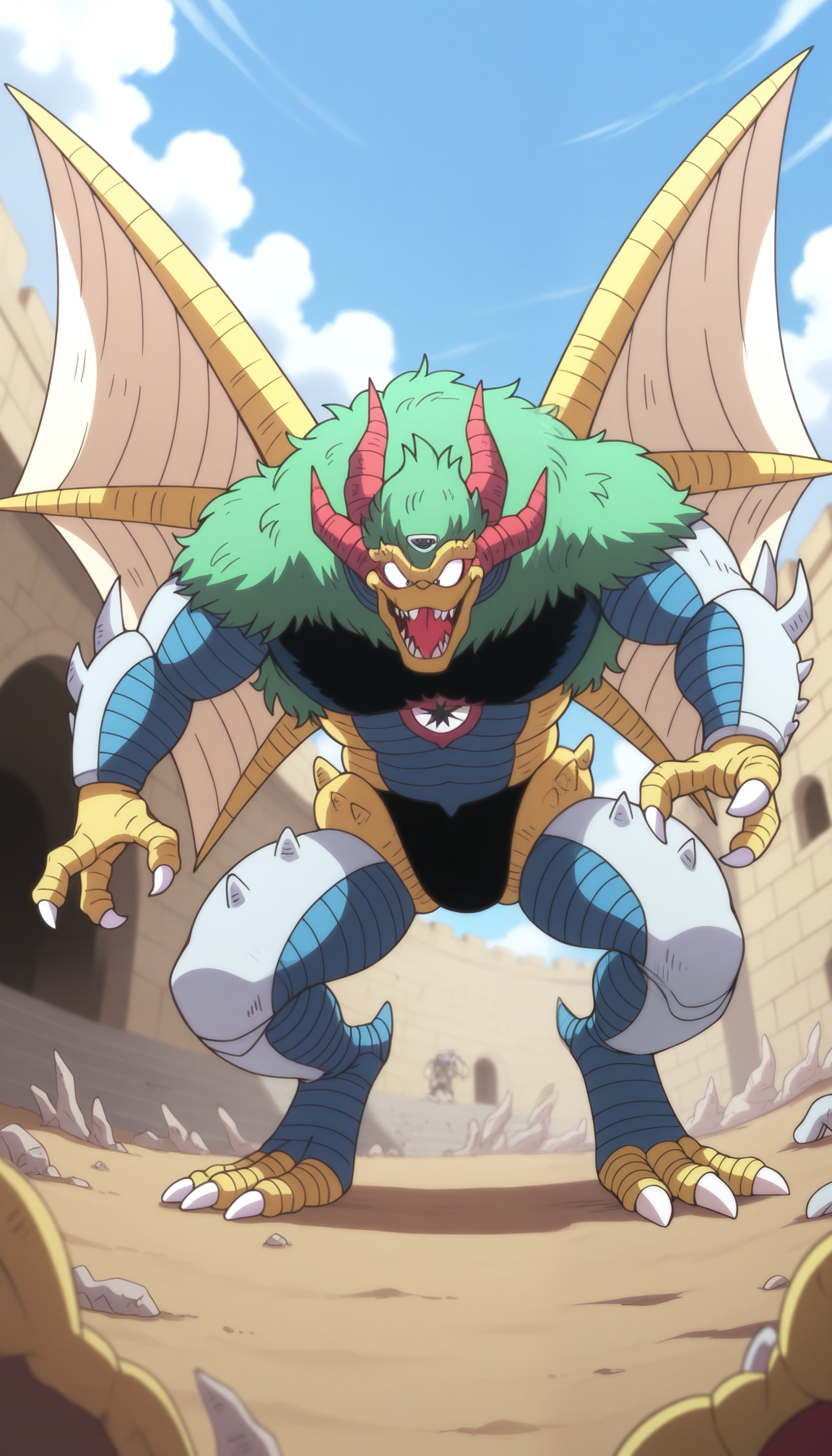 masterpiece,best quality,amazing quality, 1boy, solo, z4mz4, monster, wings, black eyes, full body,