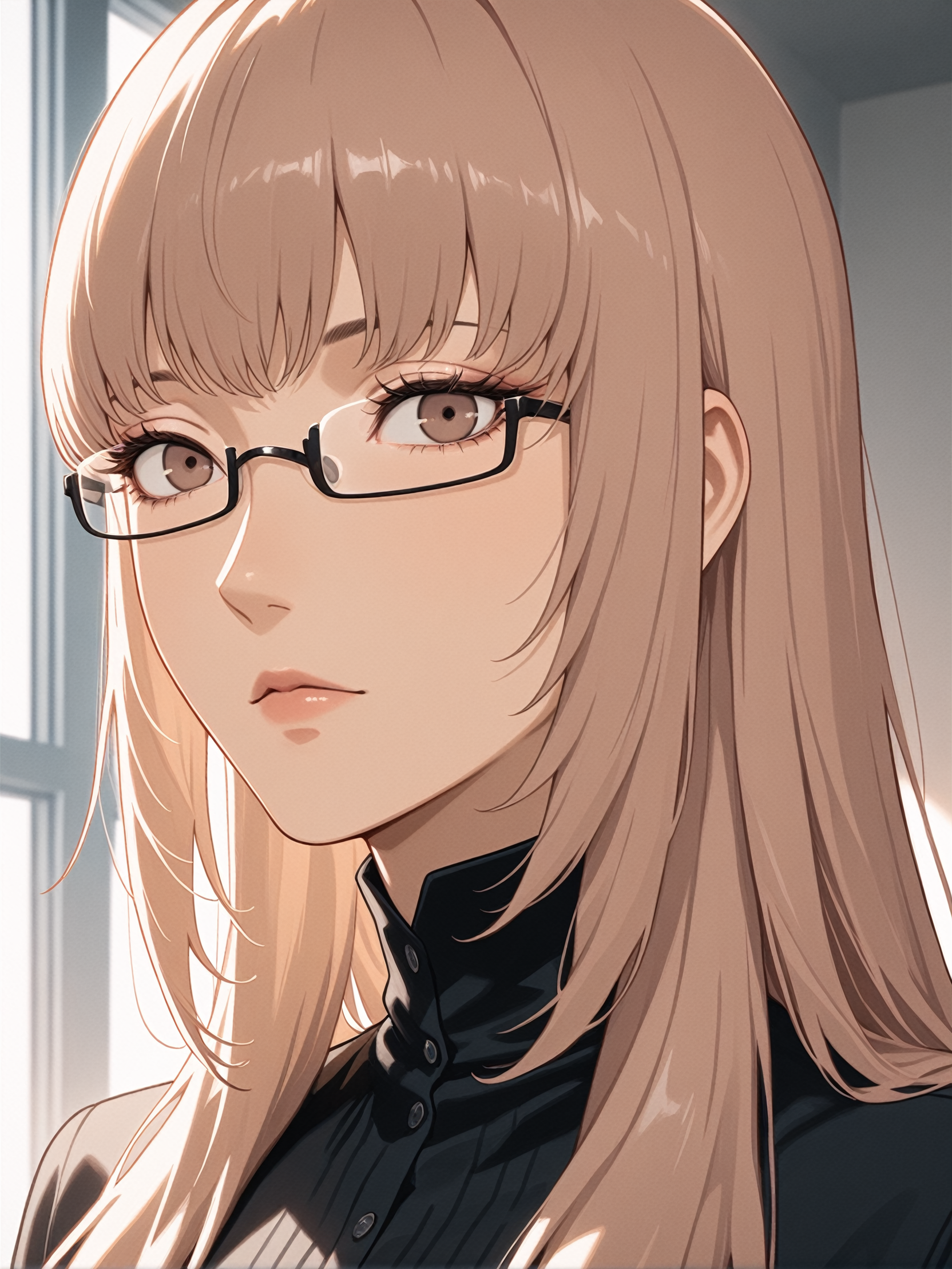 masterpiece, best quality, high resolution, very aesthetic, absurdres, newest, professional, high-quality, detailed eyes,
<lora:ILCKatherine:1.0>
CKatherine, 1girl, long hair, brown hair, brown eyes, glasses, looking at viewer, portrait