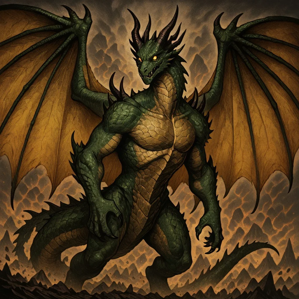masterpiece, best quality, newest, absurdres, highres, HORCOMV1.0,
monster, no humans, dragon, wings, tail, wings, dragon wings, dragon horns, horns, multiple horns, green scales, yellow eyes,