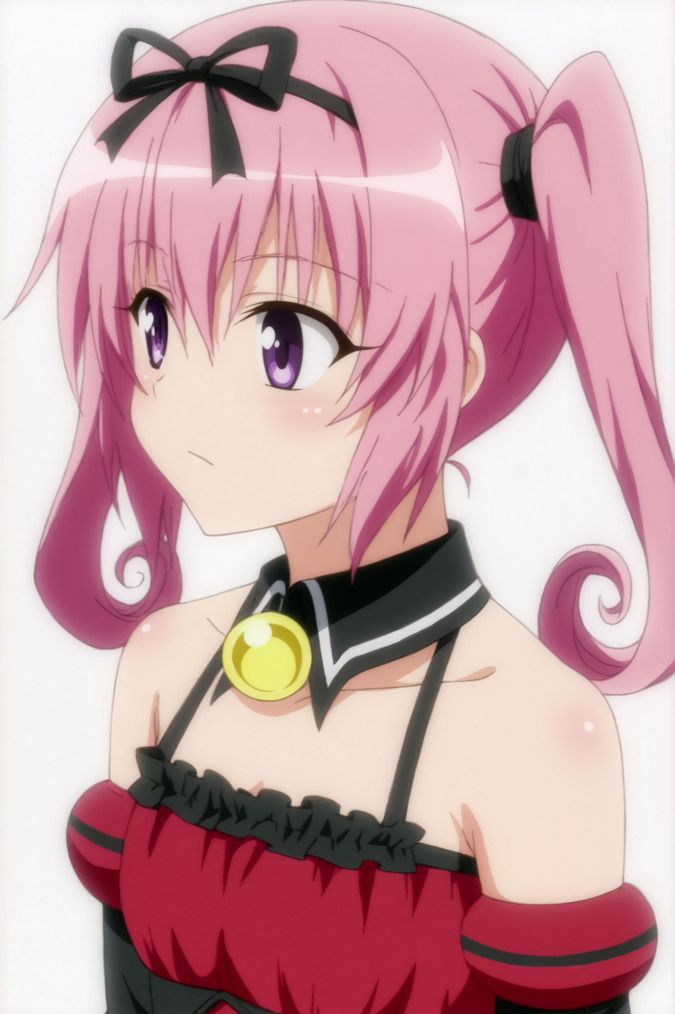 <lora:Nana_Astar_Deviluke:0.8>, Nana Astar Deviluke, upper body, white background, ribbon <lora:sdxl_lightning_4step_lora:1>