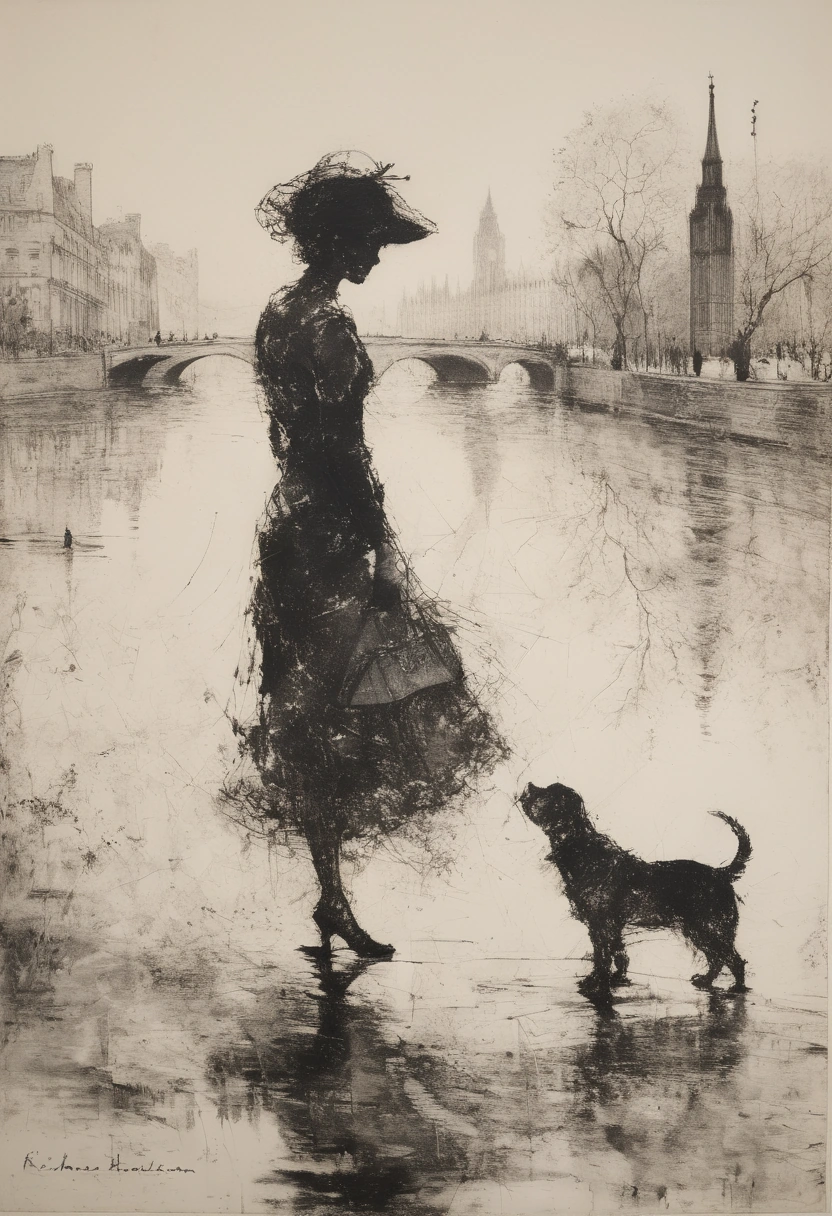 impressionism etching by Richard Hambleton
