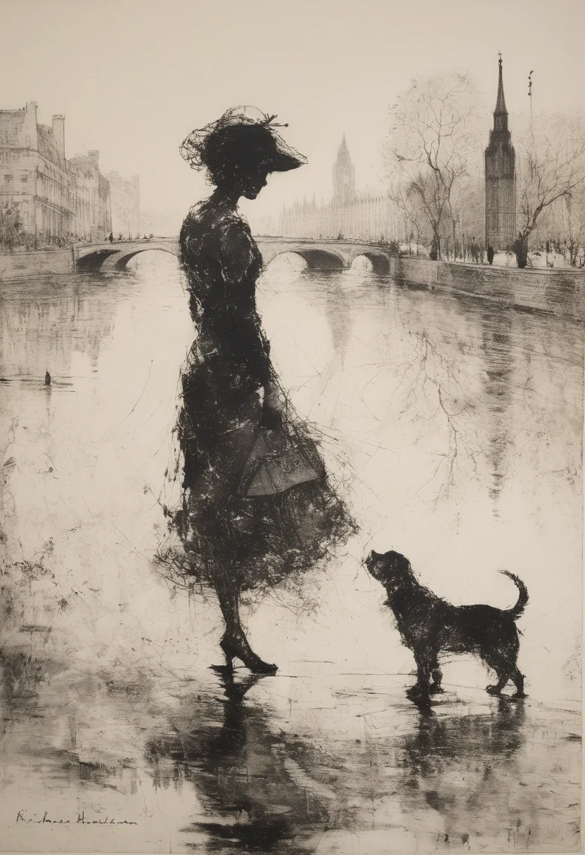 impressionism etching by Richard Hambleton