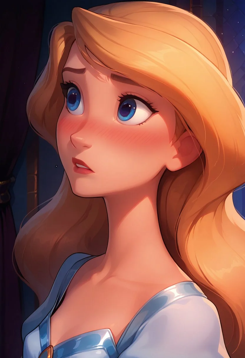 score_9,score_8_up,score_7_up,score_6_up, inside European palace, walking down long empty halls, (Thinking:1.75), curious, hearing noises in the distance, (zoomed out:1.5), character in the distance, 1girl, solo disney,cute,pretty,tender,ephemeral,thin,slender, blush, intricate, petite, small breasts, details,hyperdetailed,hyperrealistic, Odette, blonde, blue and white dress, (comic:1.25),(Multi view, multi Frame, frame, 3 panels)