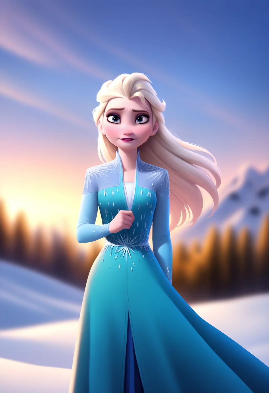 best quality, amazing quality, very aesthetic, absurdres,
BREAK
1girl, elsa \(frozen\), blonde hair, long hair, blue eyes,
blue dress,
wind, snow, winter, magical wind, solo, looking at viewer, <lora:ElsaNoobXL_byKonan:1>