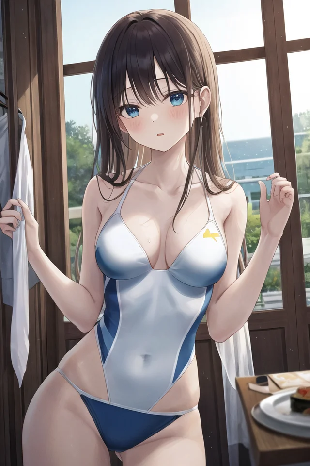 (masterpiece:1.05), (best quality:1.05),1girl,competition_swimsuit <lora:roha-v2:0.6>