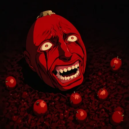 masterpiece, best quality, newest, absurdres, highres,
anime, anime style, berserk
BBH/EOK-V1.0-awoken, blood from eyes, screaming, teeth, shouting, wide-eyed, behelit, jewelry, bald, BBH/EOK-V1.0-base, behelit, jewelry, fruit, apple, egg