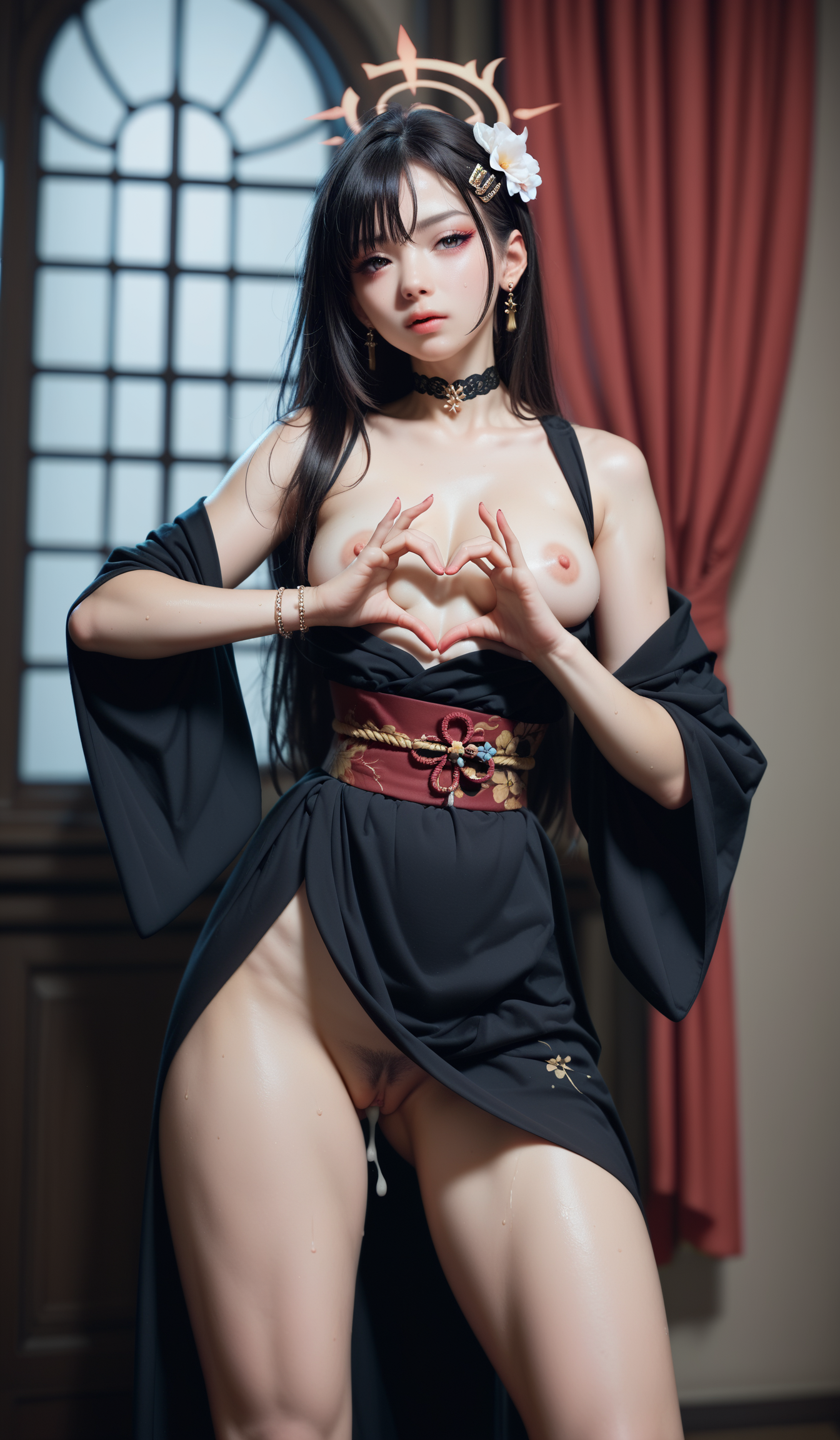 score_9, score_8_up, asian,chinese,
(kayoko_\(blue_archive\), kayoko_\(new_year\)_\(blue_archive\), black_kimono, official_alternate_costume, obi, hair_flower, hairclip, black_choker, long_sleeves, wide_sleeves, ear_piercing),
(girl having sex in cumshot position, penis penetrating pussy, sex, a girl pussy is getting fucked by a penis, vaginal), penis, cock, pussy, sweat,trembling, breast grab,heart hands,sweat,underwear,panty pull,presenting,
(see-through_clothing),(dynamic angle,dynamic pose),shine,glowing,energy coalescing and vibrating,whole_body,lie_down,
wearing gown,charming,alluring,seductive,erotic,enchanting,
(hugging upper body clothing, V-Neck, ethereal mesh, dystopian symbol pattern, color wheel, Sleeveless, floor-length, empire waist, low back,,utility loops,,train,,cargo pockets,,patch, flowy lower body clothing, thermal-regulating fleece,   Tunic Length, natural waist, Coin Pockets,,Cargo Pockets,,cross-back,,faded wash,,applique work),(anklet, luminous very slightly included (vs2) rhodochrosite, oval cut, crown facets, 1.75 carat, flaming,    oily, acrylic, solid, endurance, coating, six-prong setting, ethically sourced, limited supply, modern, artisanal, mythological figures),( utopian city curtain,undertow),