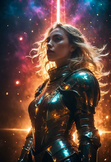 Face Closeup, dark Headshot, Fight stance, Busty soul knight woman, New space age discotheque, Standing in dynamic Action Shot with fists Up, infront of Spaceship window to colorful lunar Eclipse, nipslip,
atmospheric haze, Film grain, cinematic film still, highly detailed, high budget, cinemascope, moody, epic, OverallDetail, gorgeous, 2000s vintage RAW photo, photorealistic, candid camera, color graded cinematic, eye catchlights, atmospheric lighting, skin pores, imperfections, natural, shallow dof,