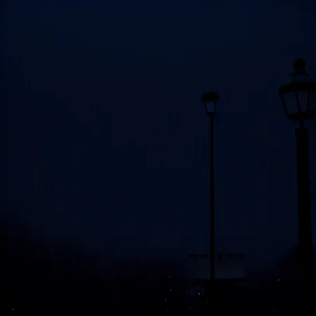 rainy, umbrella, starry sky, blue sky, cloud, lamppost, building, winter, star (sky), car, cloudy sky, ussr vibes