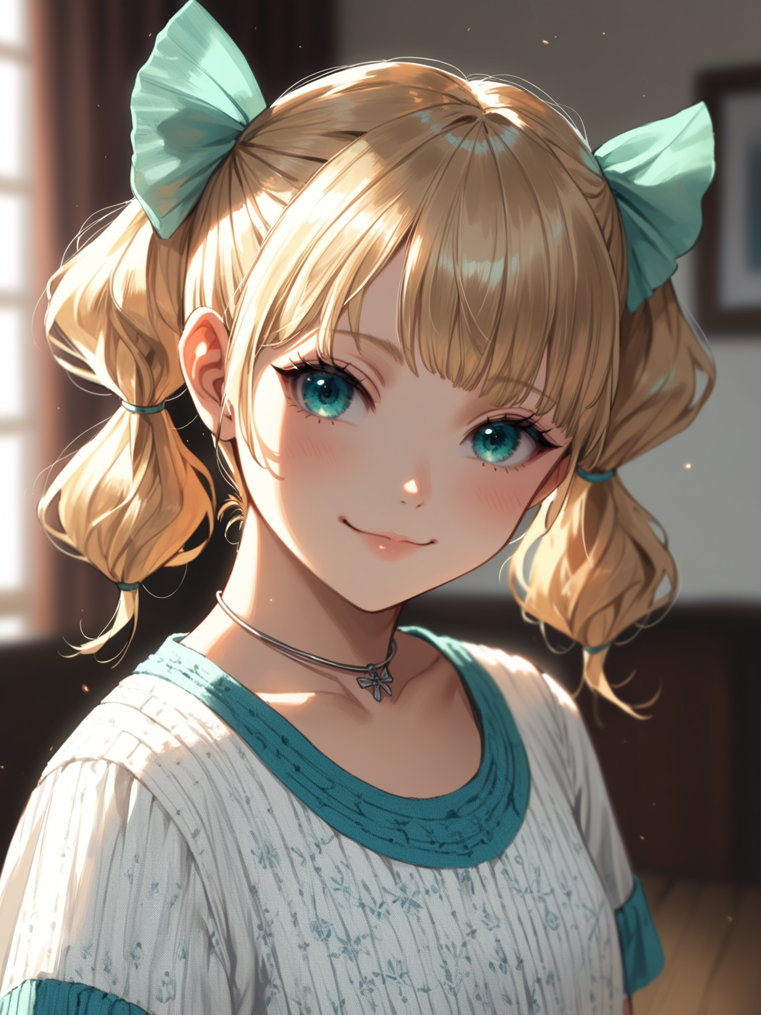 <lora:happy_tentacle-ibaramegumu-v0.1-000010:1>, ht_ibaramegumu, hair bow, (necklace:0.7), blonde hair, aqua eyes , seductive smile, indoors, cowboy shot, 1girl, (petite:1.2), solo focus, (looking at viewer:1.1), , (depth of field:0.8), , [(realistic, photorealistic:1.1):(realistic:1.3):22], [(3d:1.2)::10], <lora:LUUNA's Lunas-NijiJourney-SDXL-B2:0.5>, nijijourney, <lora:prgfrg23's Counterfeit-V3.0 Style SDXL_LoRA_Pony Diffusion V6 XL:0.3> <lora:Shed_The_Skin's StS_age_slider_v1_initial_release:-1.2>, score_9, score_8_up, score_7_up, score_6_up, score_5_up, score_4_up