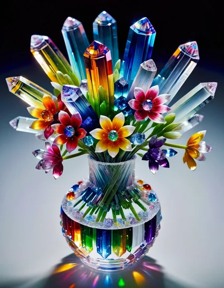 flowers in a vase, multicolor, crystalz <lora:crystalz-sdxl-v2:1>