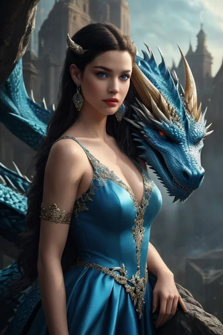 RAW photo, masterpiece, subsurface scattering, heavy shadow, high quality, intricate, high detail, professional photography, HDR, High Dynamic Range, realistic, ultra realistic, photorealistic, high resolution, film photography, ambient lighting, atmospheric effects, <lora:detail_slider_v4>, OverallDetail, <lora:Dragon_Queen:0.65>, 1girl, armlet, blue eyes, breasts, dragon, dragqueen, dress, earrings, hair ornament, horns, jewelry, lips, long hair, looking at viewer, outdoors, solo, white background,