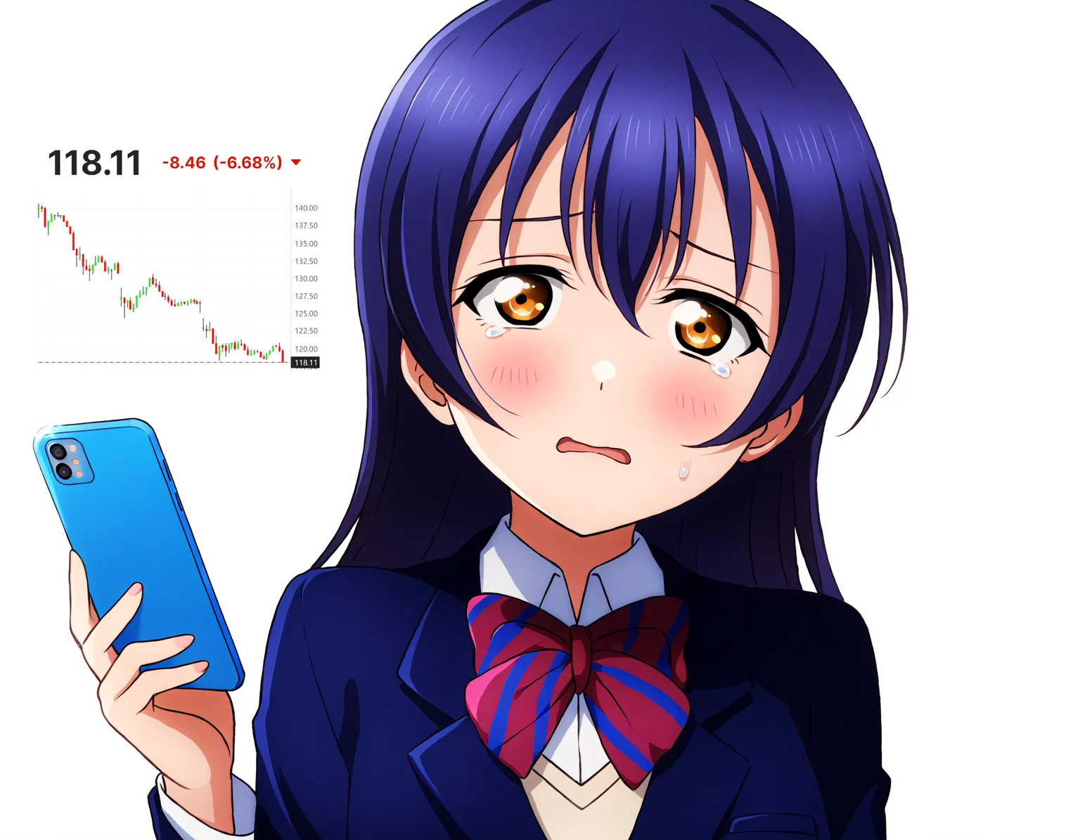 <lora:Koto-Umi-Riko-Shizu-Setsu-LLAS-LyCORIS-AnimagineXLV31-V10:0.85> <lora:add-detail-xl:1.5> <lora:detailed_notrigger:1> <lora:hand 4:0.3:lbw=MIDD26> <lora:Constricted_Pupils_Pony:1.2>
(masterpiece, absurdres, very aesthetic:1.4), best quality, newest, official art, intricate details, perfect anatomy, perfect lighting, (white background, simple background) BREAK
1girl, (llas:1.3), looking at phone, (close-up, from side) BREAK
(umi-llas:1.3) BREAK
(constricted pupils:1.5), large breasts, sweat, (tears:1.2), scared, embarrassed BREAK
(otowin:1.2), (otonokizaka school uniform:1.2), long sleeves, dark blue blazer BREAK
(smartphone, holding phone:1.2)