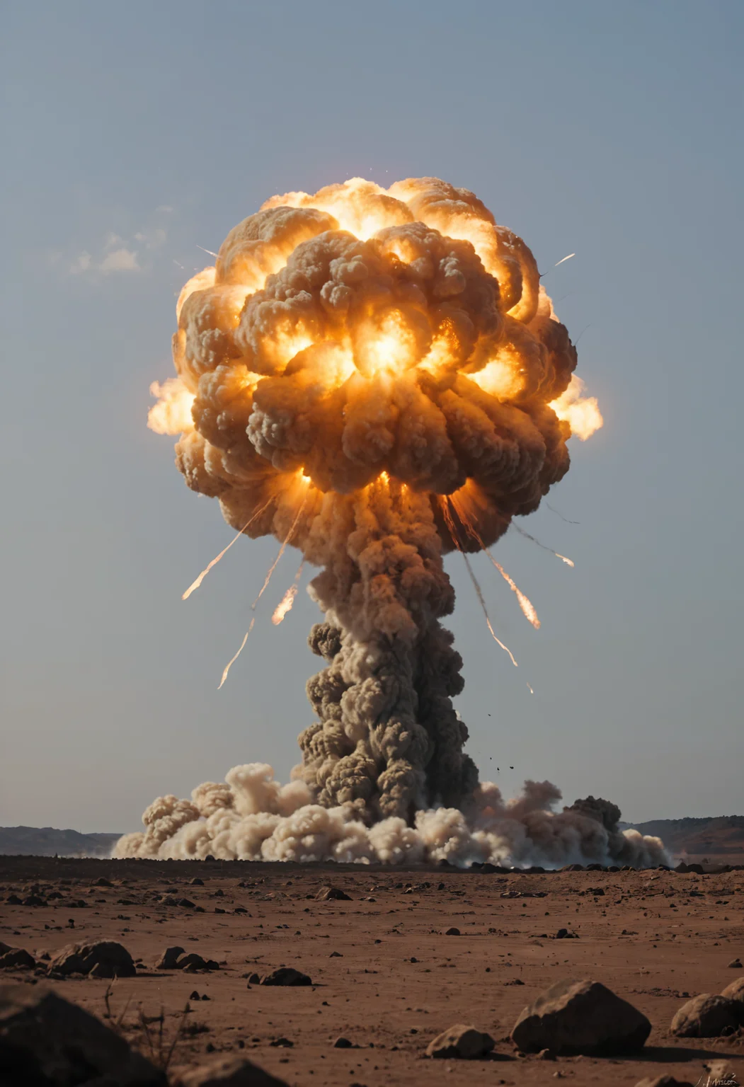 score_9_up, score_8_up, masterpiece, realistic, 8k, shallow depth of field, cinematic,((nuclear explosion in the background:1.6)), explosion, ((nuxxx, n6cl3ar 3xpl0s10n, nuclear explosion cloud)). <lora:nuclear_explosion_XL_LoRA_0.2-000002:0.6>. 1girl, massive breasts, seductive, bombshell