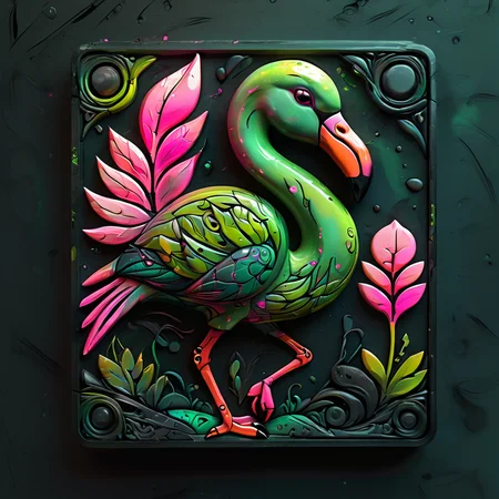 <lora:artfullyTILED_SDXL_V2:0.7>,collection of icons of a minimalistic logo for ArtfullyPrompt featuring a black background,a flamingo gracefully moving with a vibrant paint trail in neon green and neon pink, 3d,relief carving, incorporating pastel tones and subtle hints of ink,charcoal,and watercolor for an artistic and refined touch arranged in a grid of icons,<lora:ral-opal:0.3>,<lora:artfullytinyfae_sdxl_v1:0.4>,<lora:ARTFULLYORACLESDXL-V1:0.4>,<lora:artfullyinsect_-_v1-000007:0.5>,<lora:artfullymaleform_sdxl_v1:0.3>,
