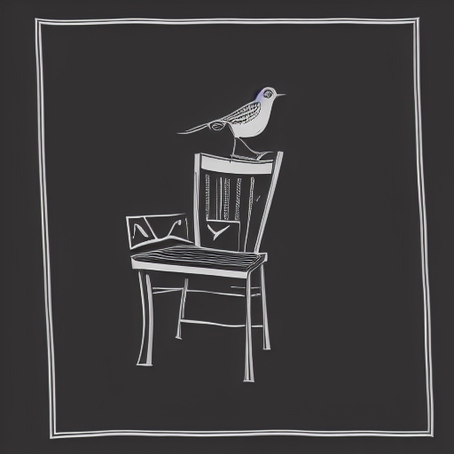 weapon, chair, shirt, black background, long sleeves, grass, bird, paper