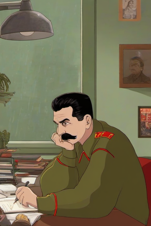 <lora:PE_LofiHipHop:0.8> PELofiHipHop,sitting at desk,
stalin