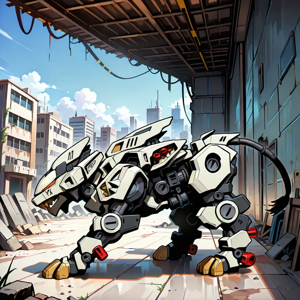 (masterpiece, best quality, amazing quality, very aesthetic, absurdres, newest,),(solo),
(<lora:Liger_Zero:1>,liger zero),
ruins,from side,