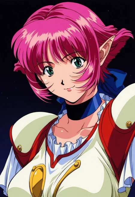 score_9, score_8_up, source_anime, smile, closed mouth, 1girl, solo, Cala, retro artstyle