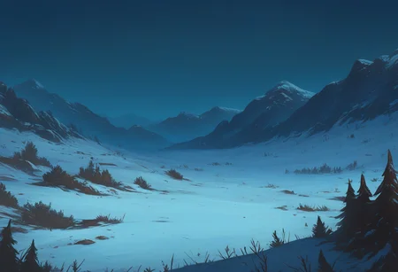 very awa, masterpiece, best quality, hightres, absurdres, pixelPaint, nature, scenery, snow, no humans, hills, mountainous horizon, night, winter, <lora:PixelPaintStylez-IL:1>
