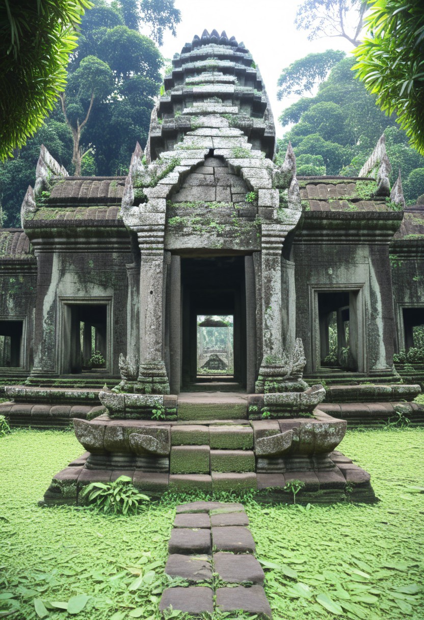 high quality, high resolution, extremely detailed,  Angkol, ruins, indoors, overgrowth,
