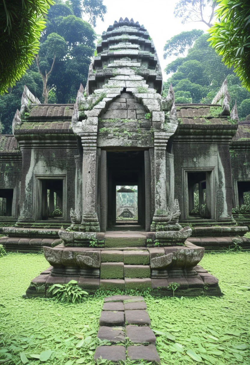 high quality, high resolution, extremely detailed, Angkol, ruins, indoors, overgrowth,