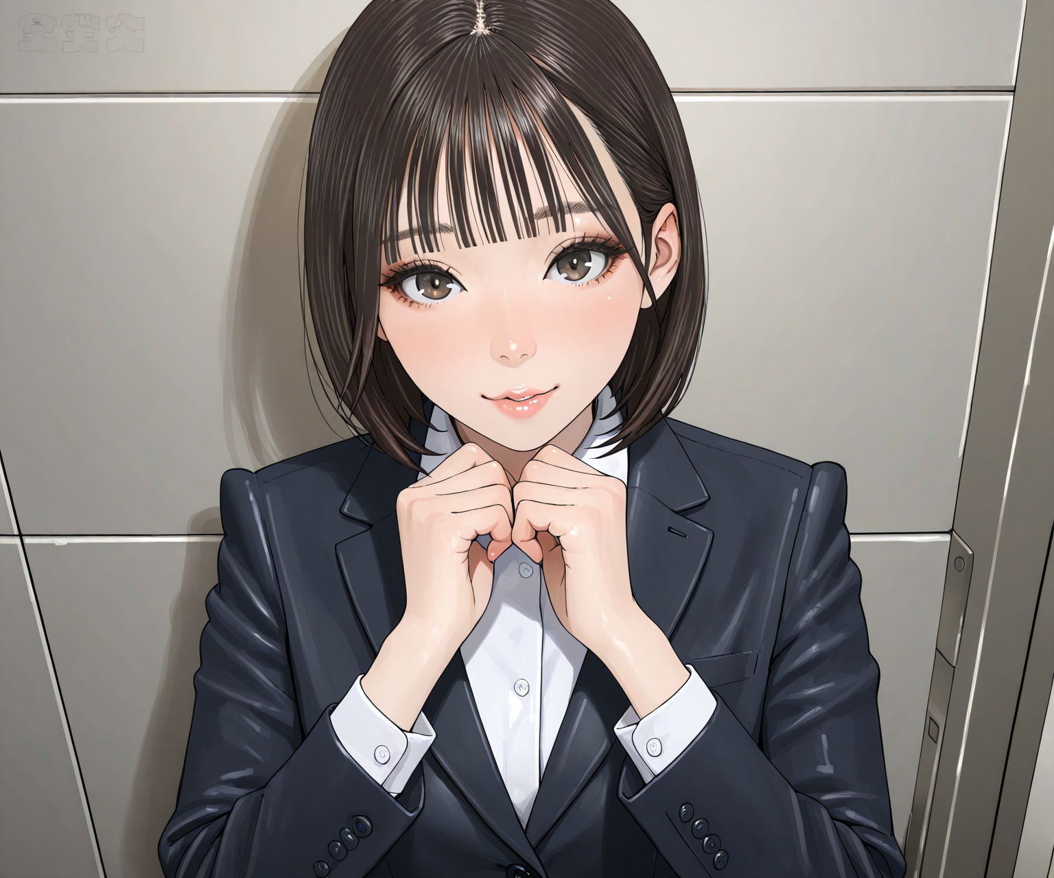 masterpiece, best quality, amazing quality, sfw, 1girl, solo, business suit, looking at viewer, bangs  <lora:Kawakit style ILL-v2:1.2> kawakit