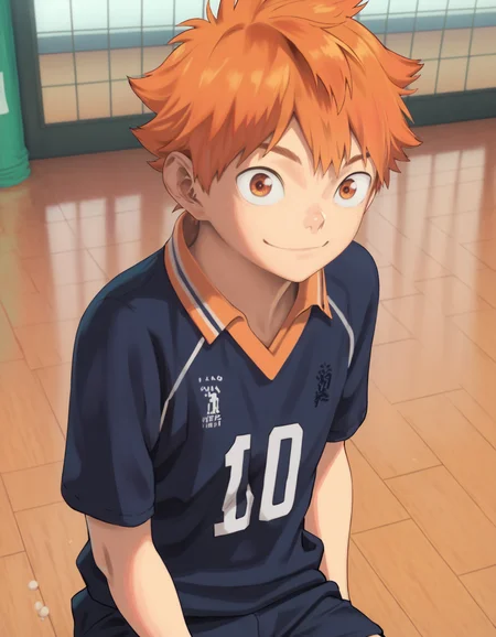 score_9, score_8_up, score_7_up, score_6_up, film grain, indoors, gym, fisheye, foreshortening, 1boy, solo, hinata shoyo, orange hair, orange eyes, volleyball uniform, smile, looking up at viewer <lora:shounen_zoomXL_ot_v4d-AMXL_v2score:0.95> <lora:Hinata_Shoyo:0.75>