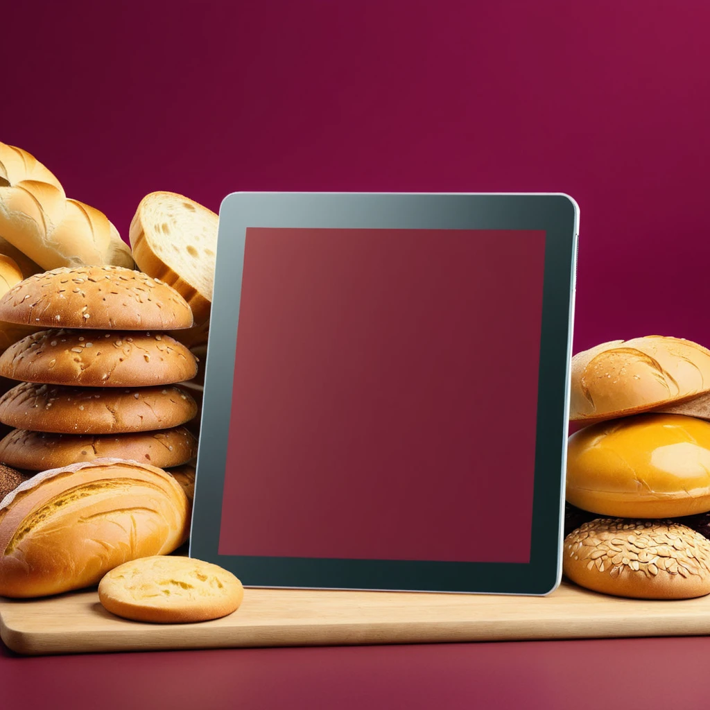 (tablet showcase) <lora:03_tablet_showcase:1.1>
Maroon background,
high quality, professional, highres, amazing, dramatic,
(Local bakery and fresh bread aroma:0.5),