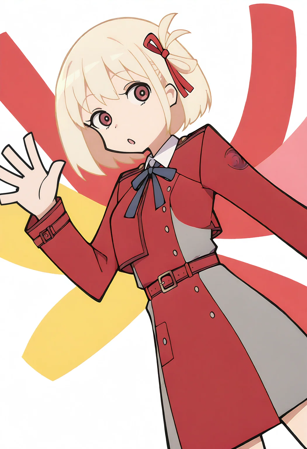 <lora:diaodaitianshi_WAI_IL-000155>,
DDTS,1girl,
<lora:Chisato&Takina_Illustrious-000056:1>,
Chisato NISHIKIGI,blonde hair,white_background,simple_background,cowboy_shot,red dress,solo,looking_at_viewer,waving arms