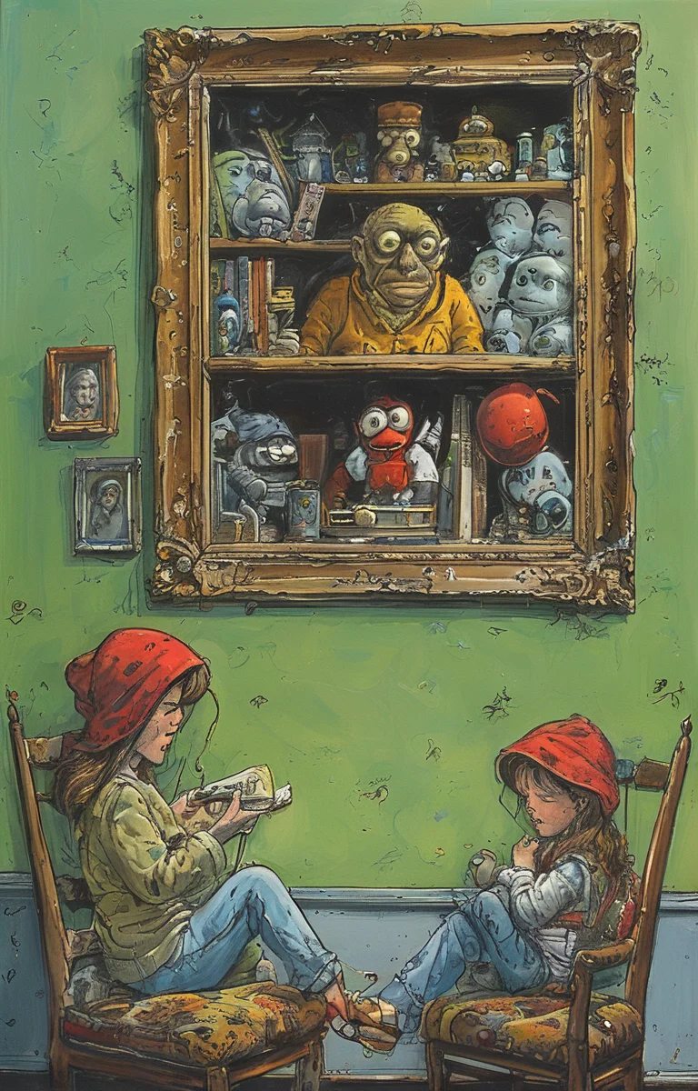 masterpiece,best quality,<lora:tbh279-sdxl:0.9>,illustration,style of Rob Rogers portrait of family
