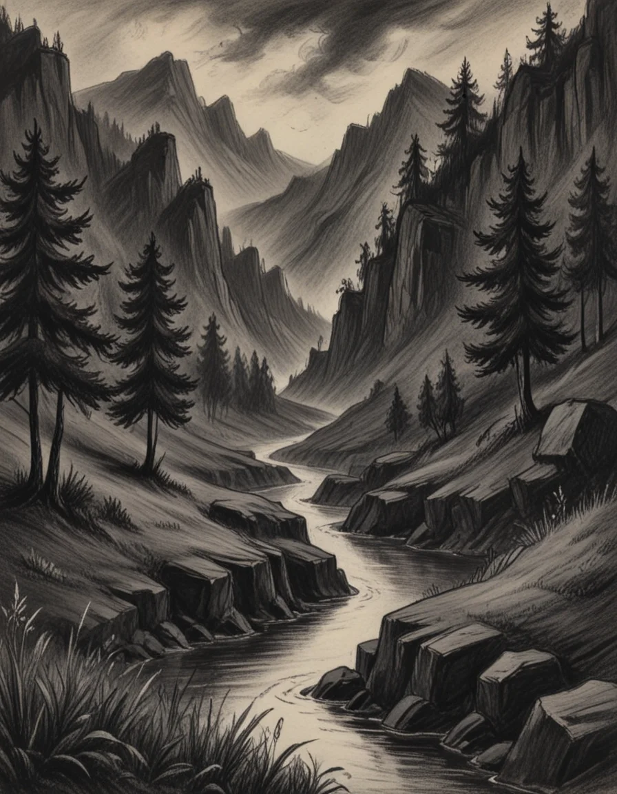 novuschroma71 Dream Landscape  charcoal drawing <lora:novuschroma71 style:1>, <lora:sdxl_lightning_8step_lora:1>
