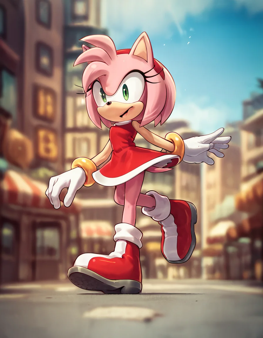 score_9, score_8_up, score_7_up, score_6_up, score_5_up, score_4_up, source_anime, AmyRose, running down a street