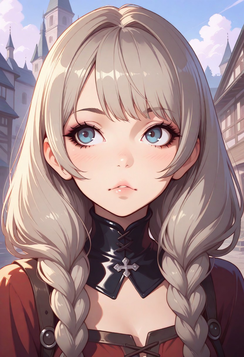 masterpiece, best quality, amazing quality, very aesthetic, (flat colors:1), (Artist:ilya kuvshinov:1), 1 girl, medieval