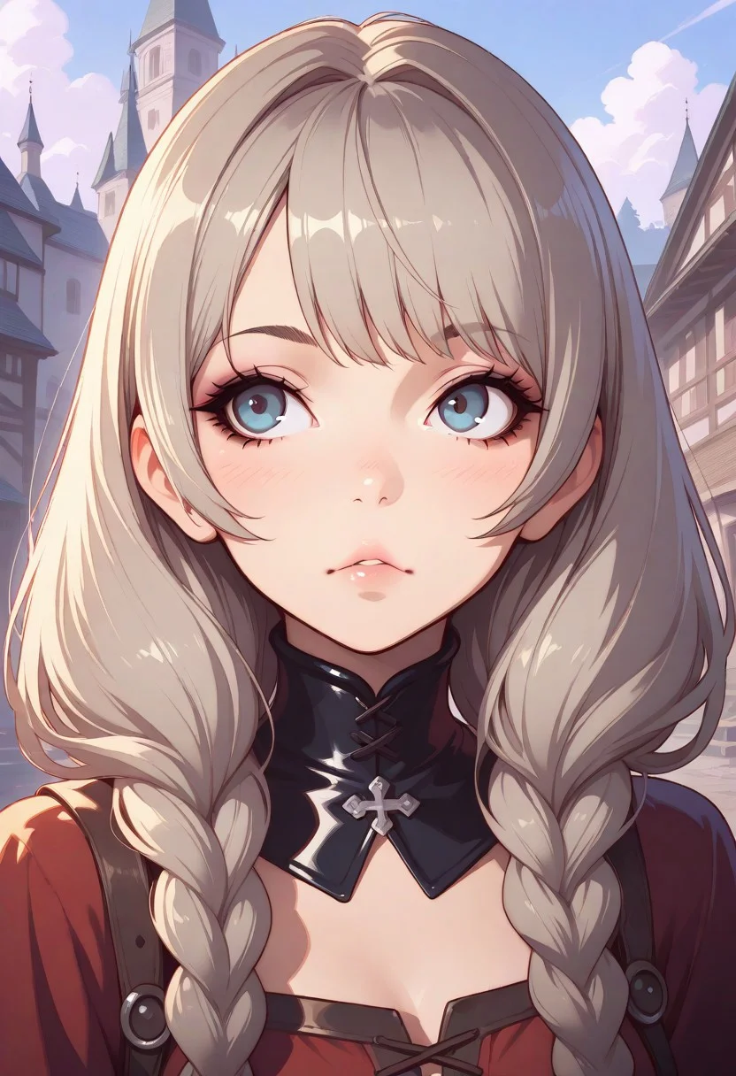 masterpiece, best quality, amazing quality, very aesthetic, (flat colors:1), (Artist:ilya kuvshinov:1), 1 girl, medieval