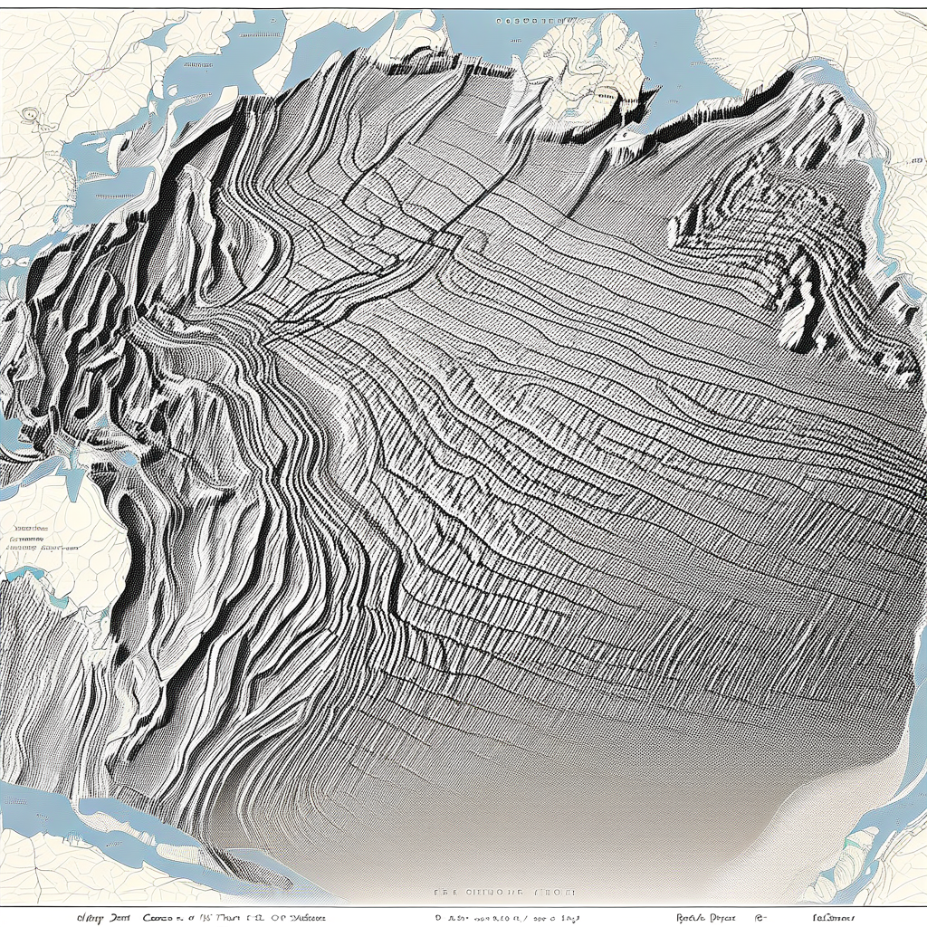 Map of the ocean floor Orography relief topography physical features