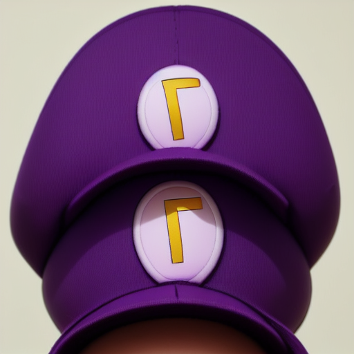 Waluigi hat, from the front, hat only, headwear only, purple headwear, headwear, object only, hat,