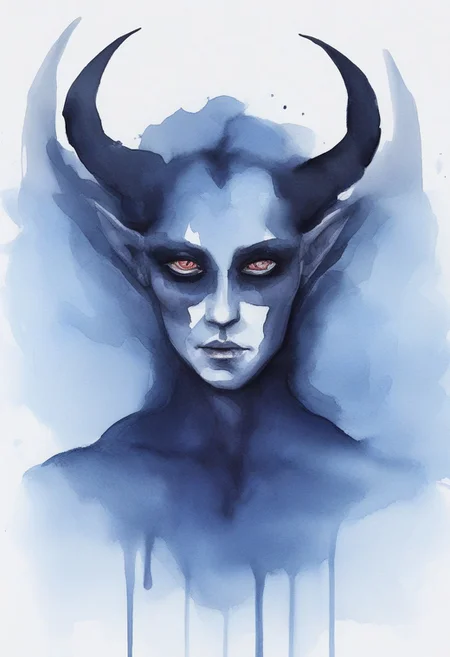 watercolor, watercolour,
In a fantasy dungeon, a mysterious female dark silhouette, succubus, demon