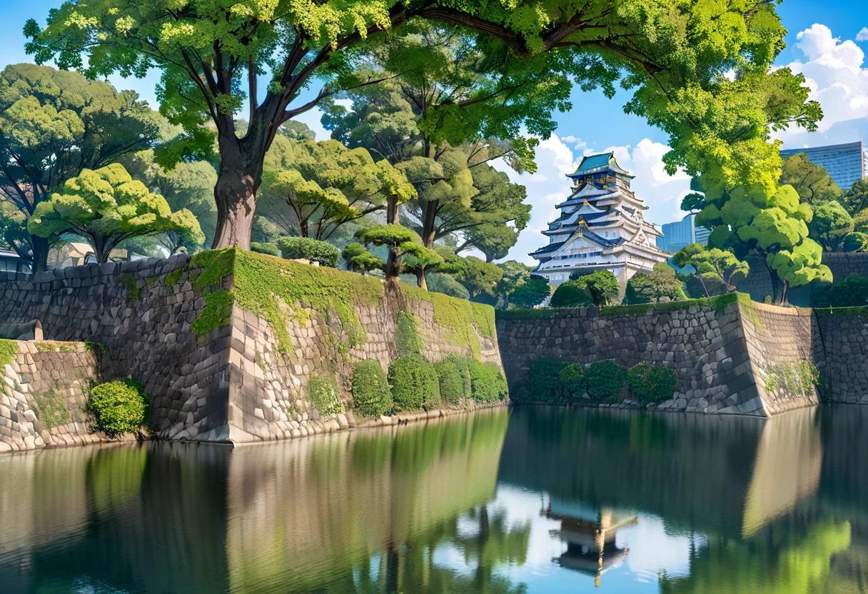 masterpiece, best quality, very aesthetic, absurdres,
Osaka Castle, scenery, sky, outdoors, day, blue sky, reflection, architecture, tree, cloud, water, east asian architecture, reflective water, nature, building
<lora:Osaka_Castle_SDXL_V1:1>